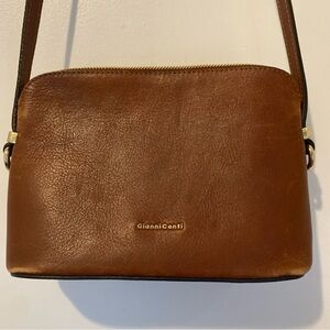 Gianni Conti Brown Leather Crossbody Bag